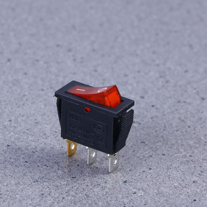 ya 23 10.7 baidi 2 PCS 220V 6A 3 Car Rocker Red Light Push Buttons (Black)
