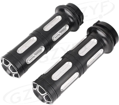 ya 6 8.14 2X CNC 1 Handlebar Hand Grips Fit Harley Touring Road Street Glide 1996-2007