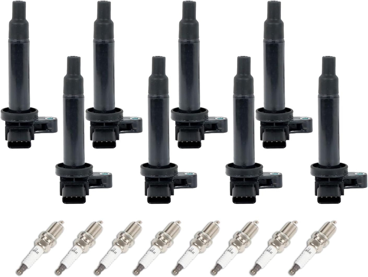 ya 9 10.24 8 Ignition Coils & 8 Iridium Spark Plugs for Toyota Tundra Sequoia 4.7L V8 UF230