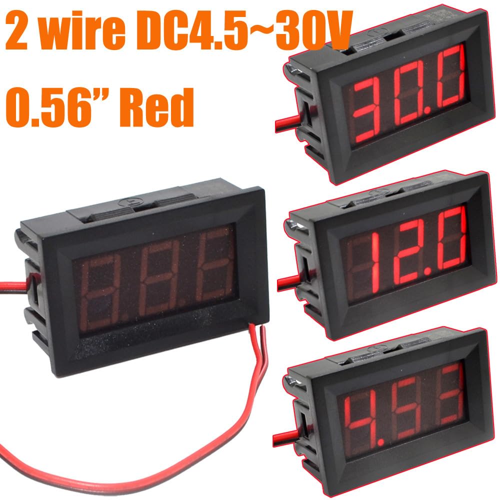 ya 16 10.20 baidi 10pcs Red 0.56 DC 4.5-30V 2 Wire Digital Led Display Voltmeter Voltage Tester