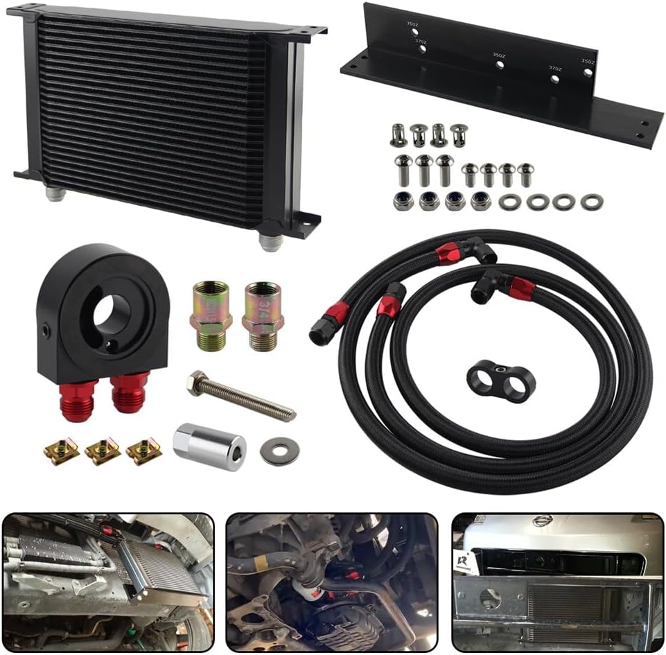 ya 12 10.8 baidi 25 Row Bolt On Oil Cooler Kit Fits 03-08 350Z VQ35 / 2009-2017 370Z VQ37