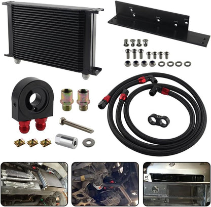 ya 12 10.8 baidi 25 Row Bolt On Oil Cooler Kit Fits 03-08 350Z VQ35 / 2009-2017 370Z VQ37