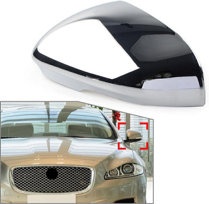 ya 11 9.14 baidi1x Left Side View Mirror Cover Cap Chrome Fit for Jaguar XF X XFR-S XJ XE XKR-S