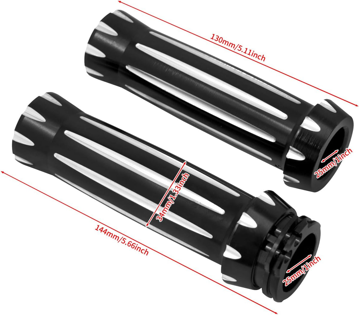 ya 11 9.14 baidiBlack CNC 1 25mm Handlebar Hand Grips for Harley Touring Dyna Softail Sportster