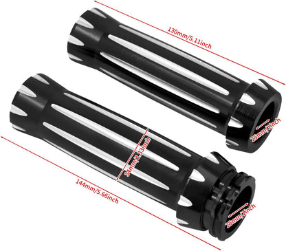 ya 11 9.14 baidiBlack CNC 1 25mm Handlebar Hand Grips for Harley Touring Dyna Softail Sportster