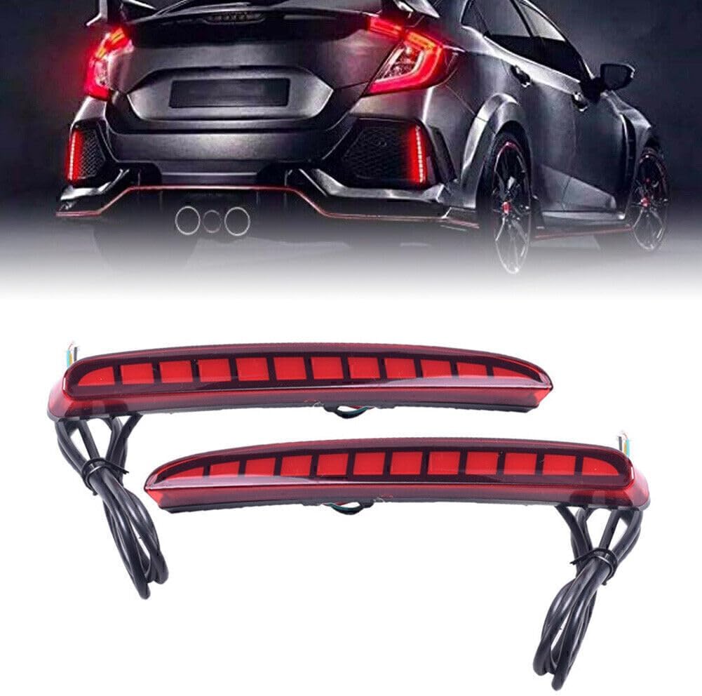 ya 4 8.8 Fit for Honda Civic Hatchback Led Brake Light Rear Bumper Reflector Driving Fog Lamp