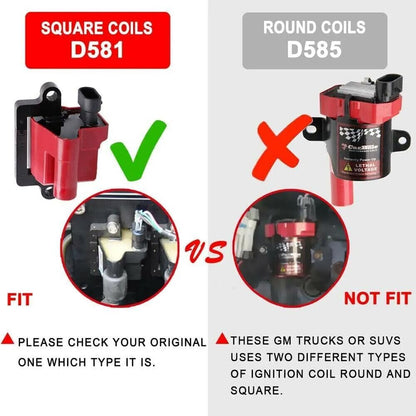 ya 9 10.24 8-pack square ignition coil + spark plug wire suitable for Chevrolet for GMC 4.8L 5.3L 6.0L 8.1L-