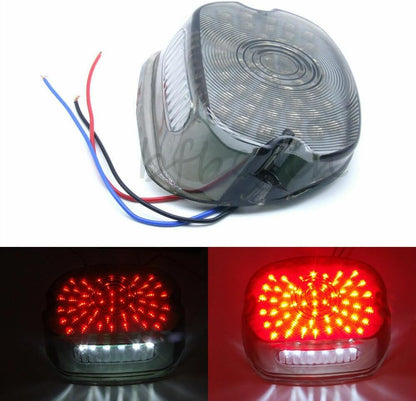 ya 4 8.14 Smoked LED Tail Light Brake License Plate Lamps For Harley Electra Glides Dyna