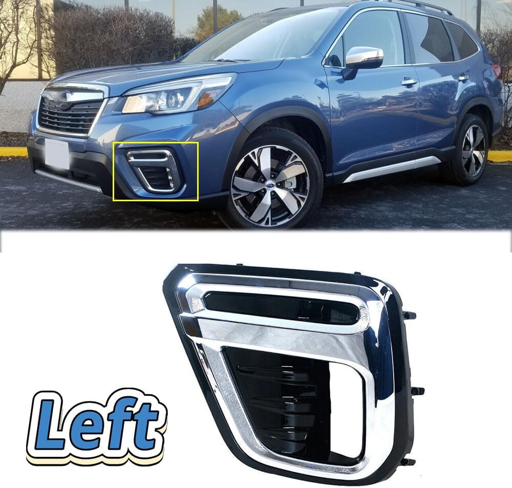 ya 7 8.24 baidi for Subaru Forester 2019-2021 Left fog lamp decoration fog lamp protective cover black chrome 