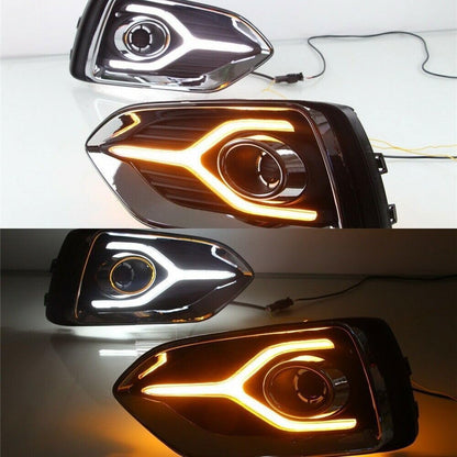 ya 9 10.24 Suitable for Hyundai Accent 2018-22 LED Daytime Running Lights Fog Lights Turn Signals Front-