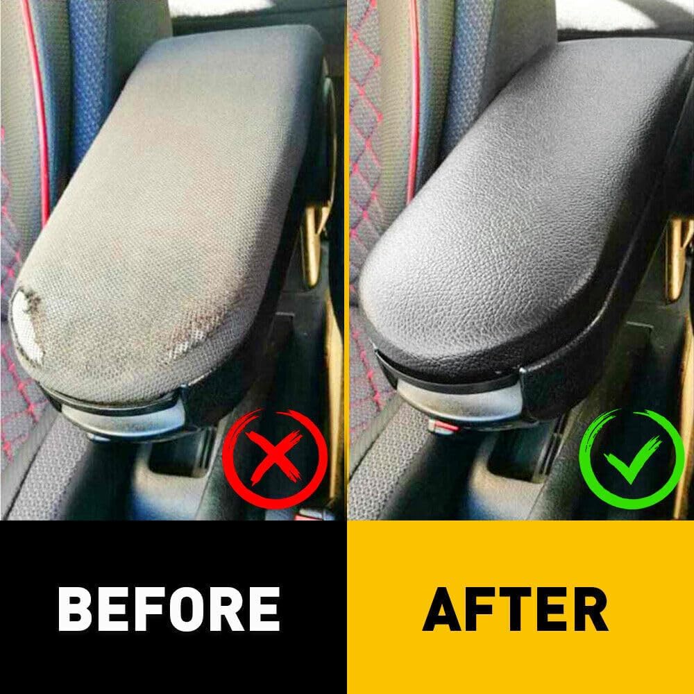 ya 4 8.14 for VW for Jetta Beetle 1999-2009 Black PU Leather Center Console Armrest Cover Lid