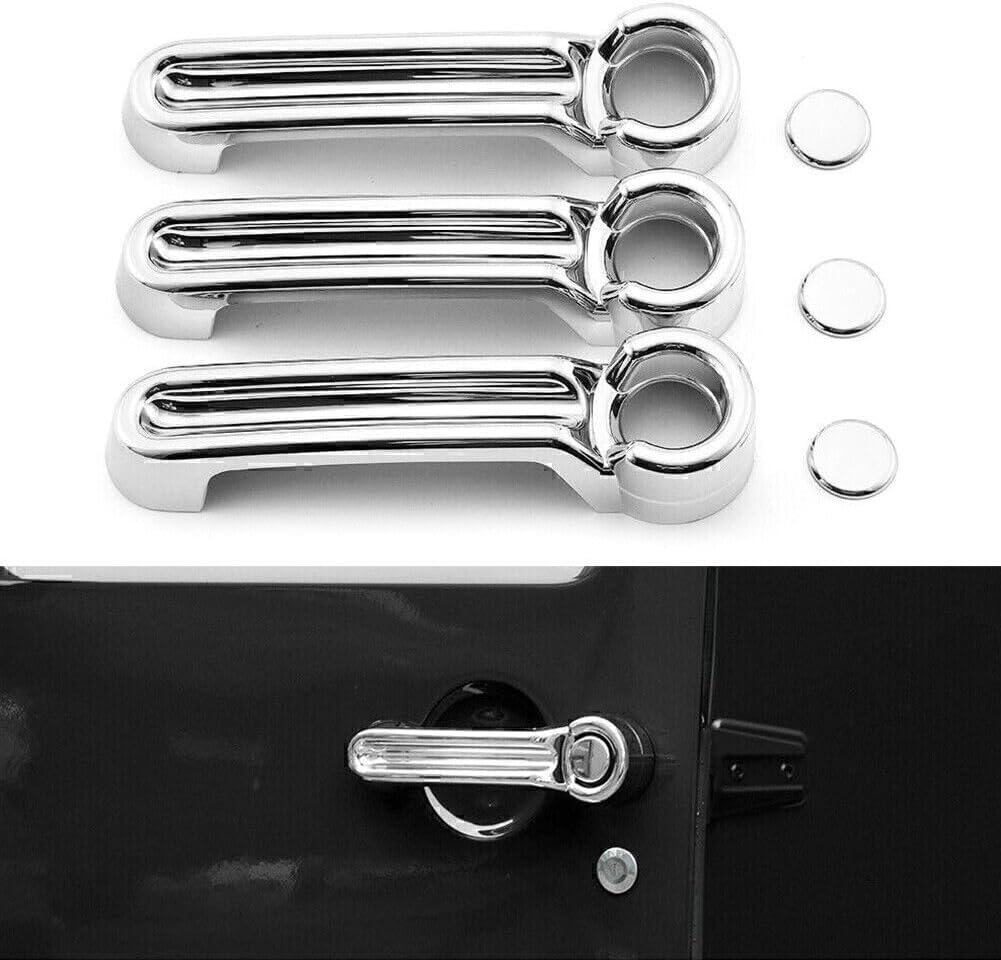ya 10 9.16 baidi Chrome Exterior Door Handle & Tailgate Cover Trim Fit for Jeep for Wrangler JK 07-17 2Dr