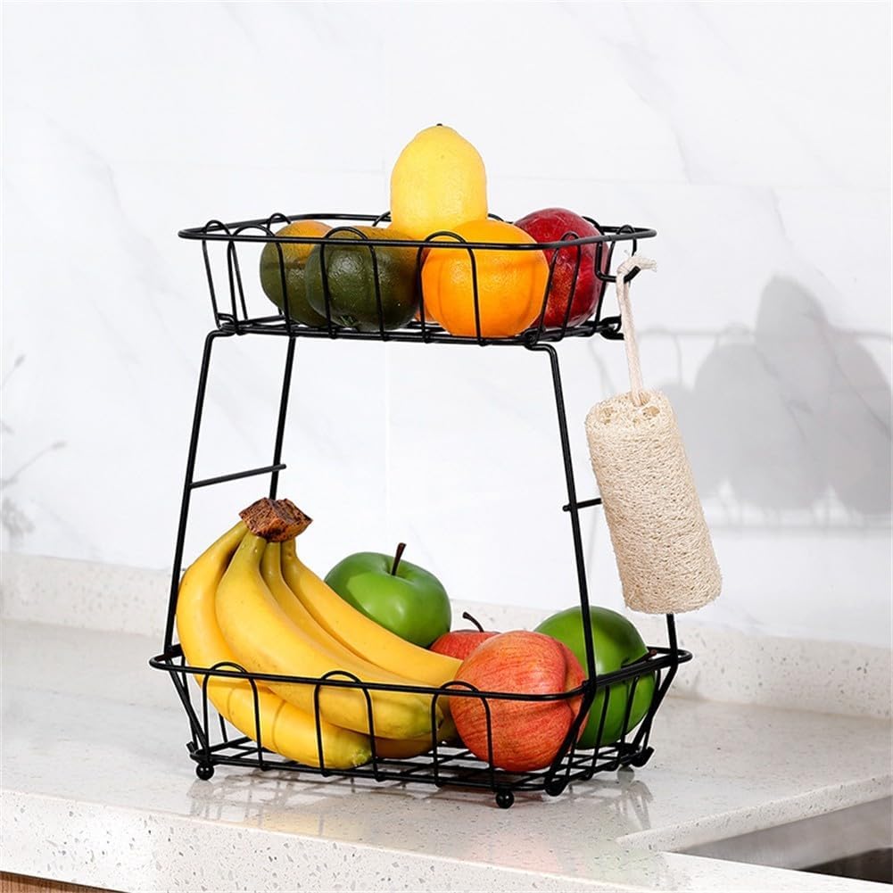 ya 26 10.21 baidi Multi Functional 2 Tier Fruit and Vegetable Basket for Kitchen Counters
