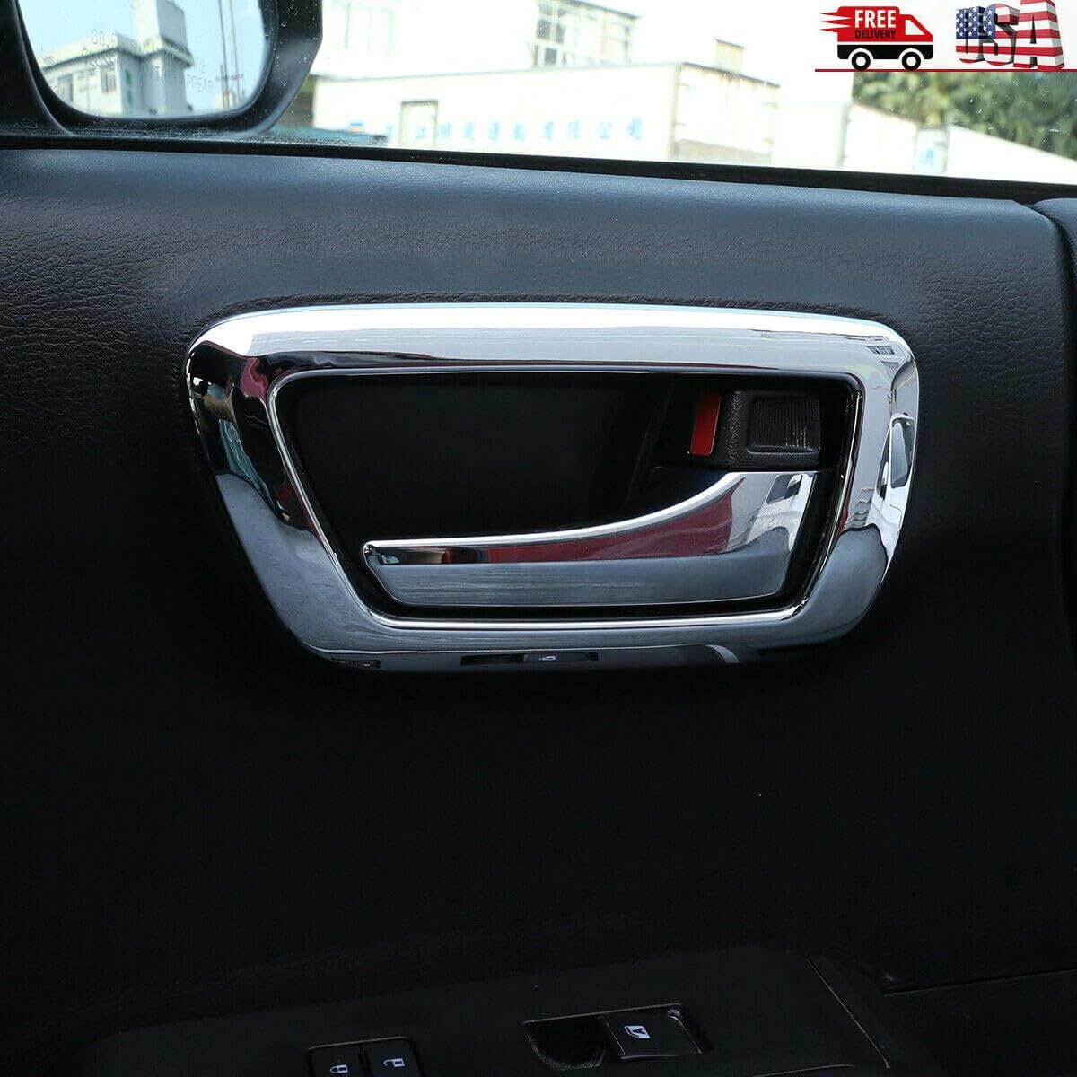 ya 5 8.10 4-pack silver front and rear door handle bowl covers for Toyota Tacoma 2016-22