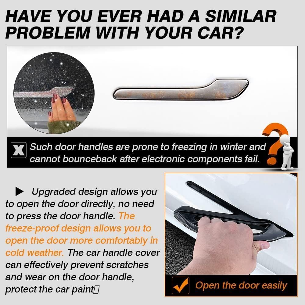 ya 10 9.16 baidi 4X for for Tesla for Model Y 3 Matte Black Anti ze Car External Door Handle Protector
