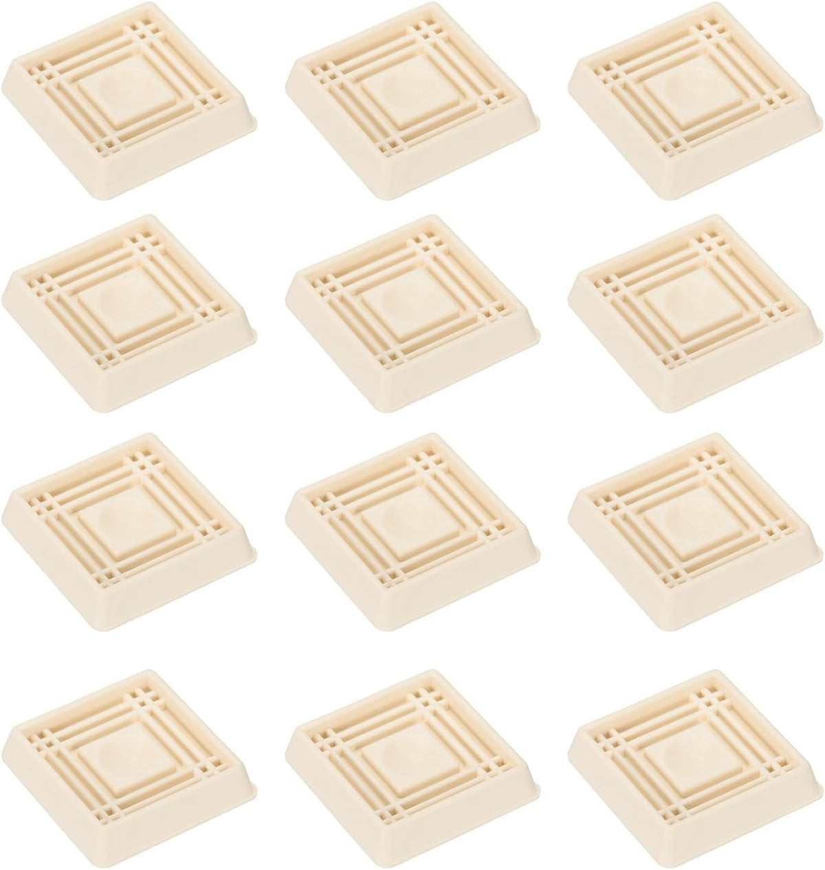 ya 26 10.21 baidi 1.5x1.5 Caster C, 12 Pcs Rubber Non-Slip Square Furniture Feet, White