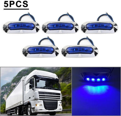 ya 4 8.8 5pcs 4 LED Side Clearance Marker Blue Light For Car Truck Trailer Pickup 12V 24V