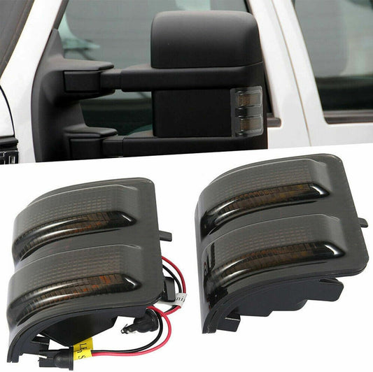 ya 4 8.8 for ford F250 F350 F450 F550 Super Duty LED Side Mirror Turn Signal Light Smoked
