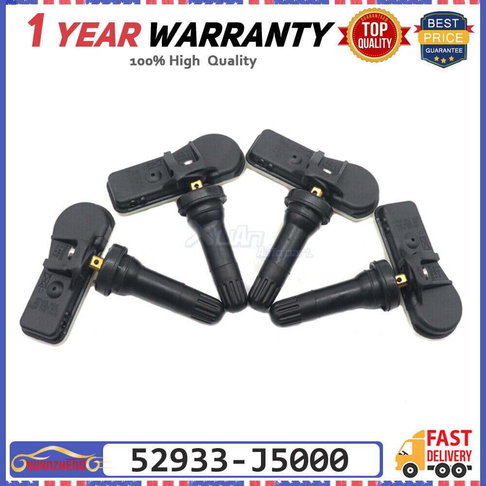 ya 3 8.24 baidi 4-Pack 52933-J5000 TPMS Tire Pressure Sensor for Kia Stinger 17-18 G7 433MHz 
