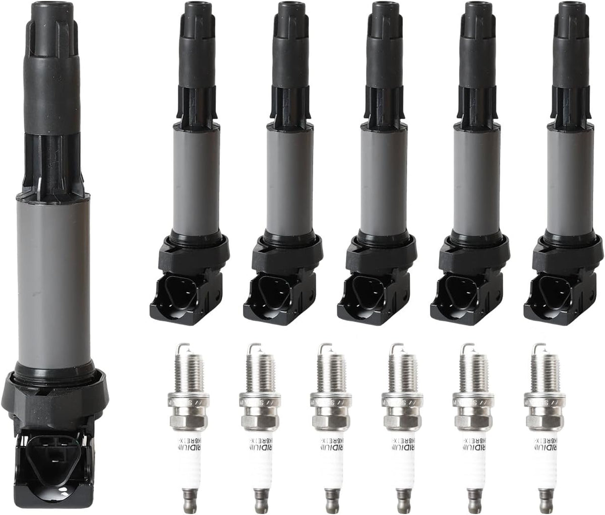 ya 9 10.24 6x Ignition Coil & 6x Platinum Spark Plug for BMW 330Ci 325Ci 525i UF522