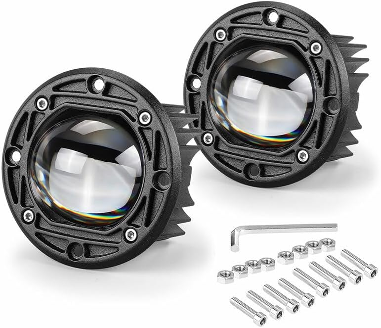 ya 9 10.24 2x 3 Flush Mount LED Work Light Bar Pods Spot Driving Fog Offroad Yellow+White