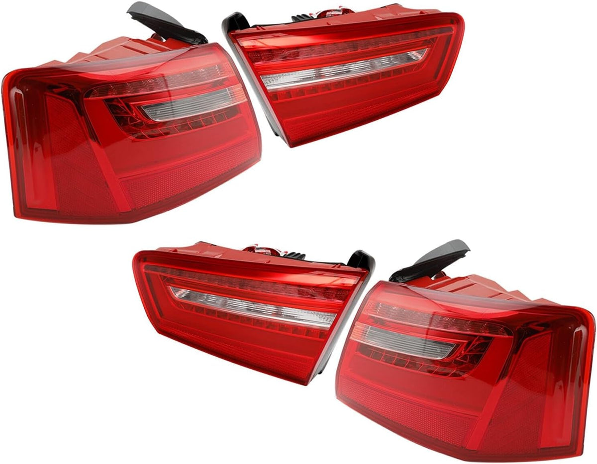 ya 10 9.16 zhengce Car 4pcs Inner Outer LED Taillight Brake Light for AUDI A6 2012-2015 /