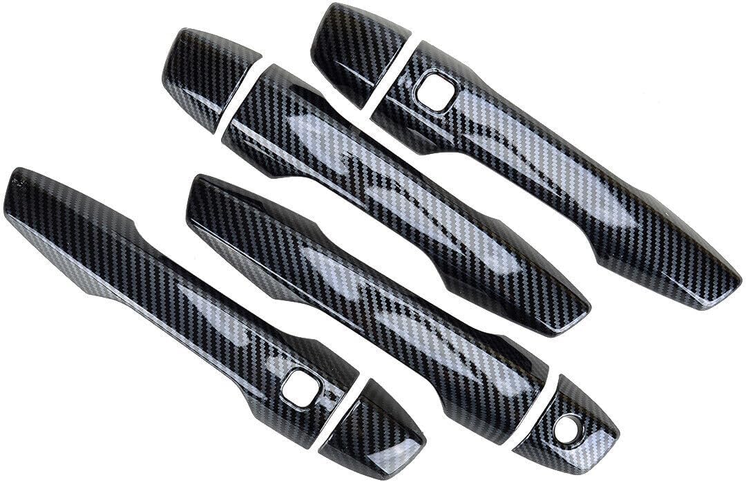 ya 2 8.15 Kit Carbon Fiber Grain Door Handle Cover Trim Fits for Mitsubishi Outlander 2022