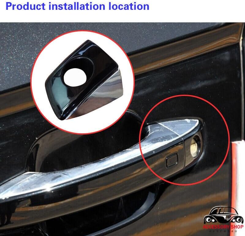 ya 10 9.16 baidi Driver's Side Door Handle Keyhole Cover, Left Front Chrome Key Cap Suitable for Audi A6 A7
