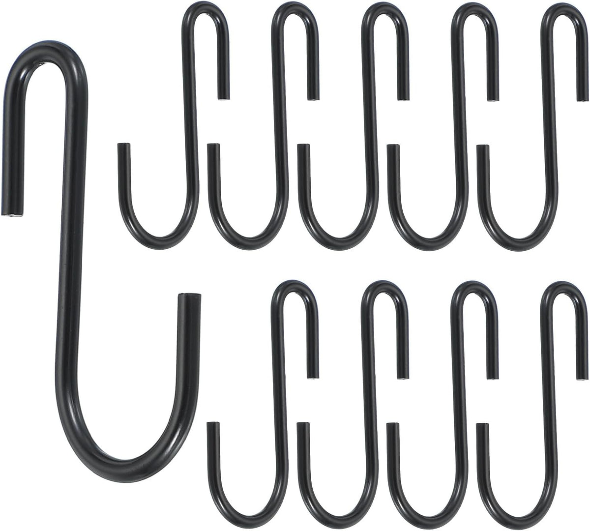 ya 26 10.21 baidi 2.5 S Hooks for Hanging, 10 Pack Hooks for Kitchen, Bedroom, Black Tone