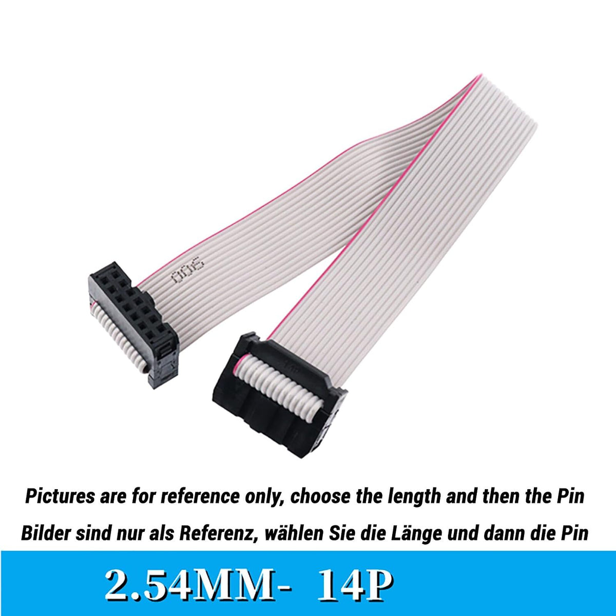 ya 16 10.20 baidi 6-64 Pin 2.54mm Pitch Female to Female IDC Flat Ribbon Extension 10CM-5M Long