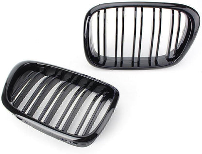ya 4 8.14 Front Upper Bumper Mesh Grille Grill Trim for BMW 5 Series E39 1995-2004 Black