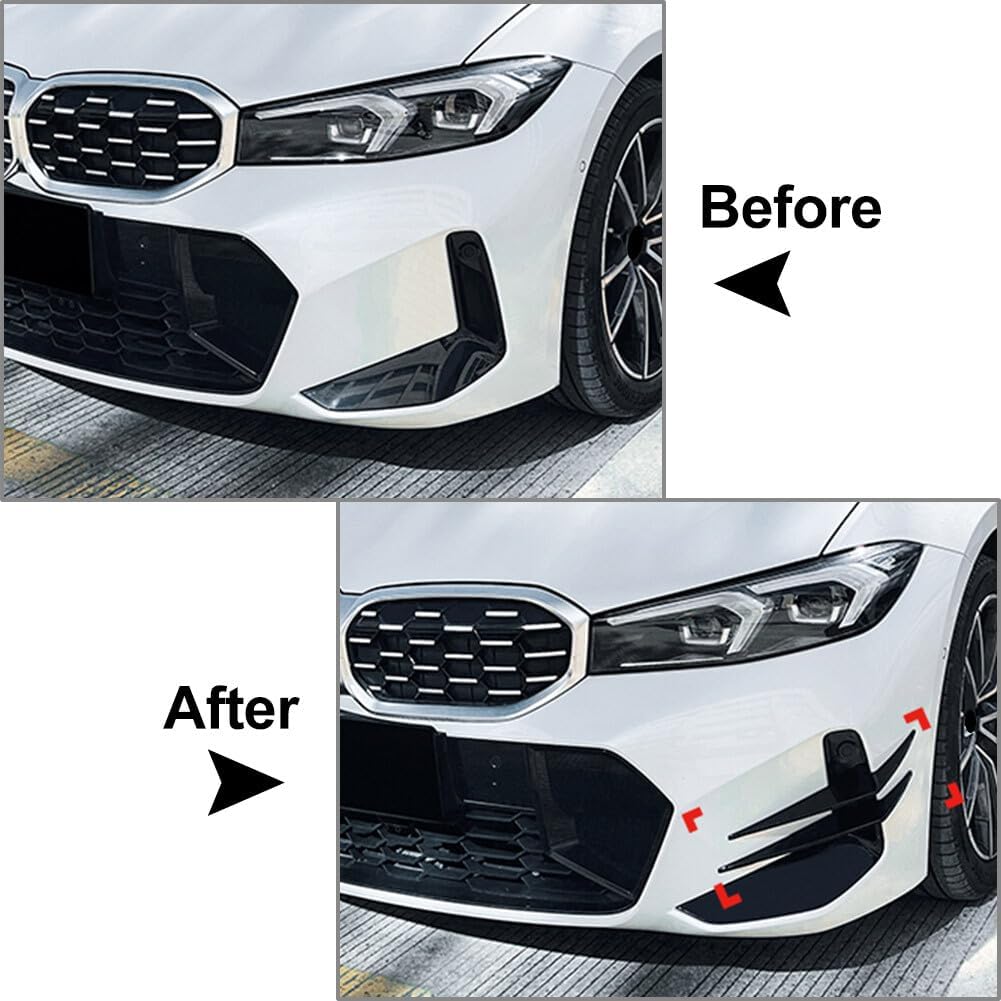 ya 2 8.15 Front Bumper Side Spoiler Splitter for BMW 3 Series G20 G21 LCI M Sport 2023+