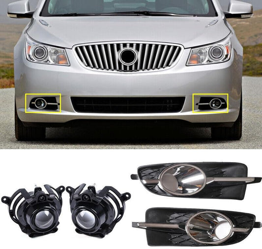 ya 4 8.14 4-Pack Front Bumper Fog Light Trim Cover Fits 2010-2013 for Buick LaCrosse