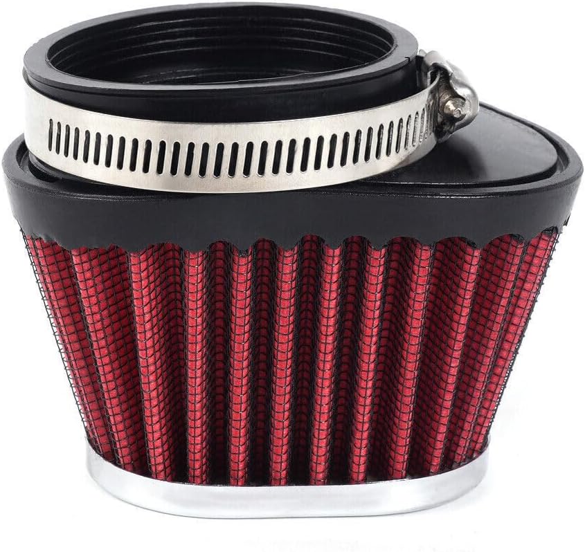 ya 5 8.10 Red 55mm/2.17 Air Filter Cleaner Round Tapered Replacement For Motorcycle