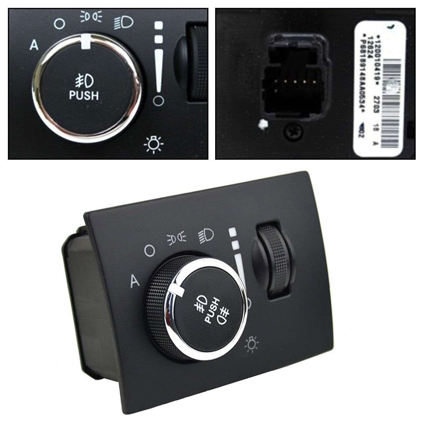 ya 6 8.24 baidi Front and Rear Fog Light Switch Rotary Button for Dodge Grand Cherokee for Chrysler 300C