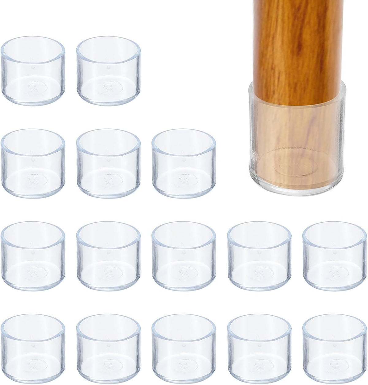 ya 26 10.21 baidi 16 Pcs Round Rubber Chair Leg Cap Tip 3/16, Furniture Leg, Transparent