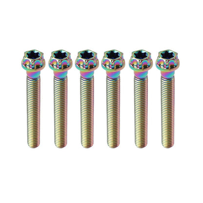 ya 9 10.24 6pcs Bolts Torx Head Flange Screws M8x55mm Rainbow for Motorcycle Bike