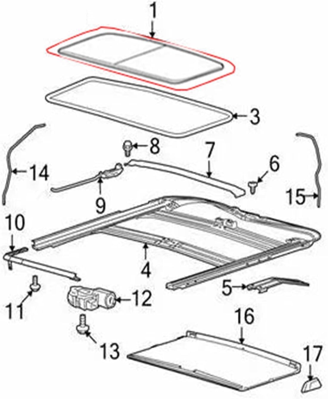 ya 5 8.10 Sunroof Glass Seal Gasket Fits for Ford F150 F250 F350 Expedition 5L1Z-7851884-AA