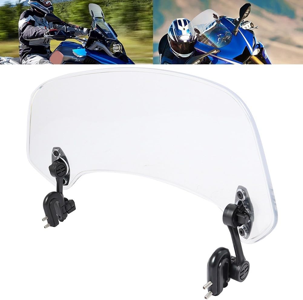 ya 2 8.15 Motorcycle Windshield Adjustable Wind Screen Deflector Extension Spoiler