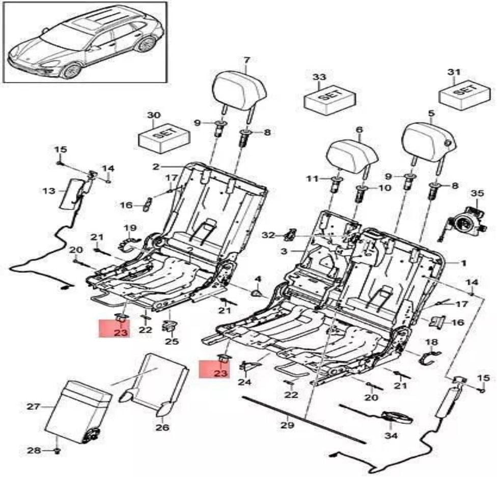 ya 5 8.24 baidi A95852237301 Rear for SEAT Clip for Porsche for Cayenne 92A 2011-2018