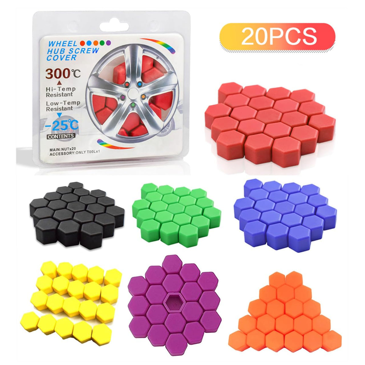 ya 10 9.16 baidi 20pcs Silicone 21mm Car Wheel Nut Lug Dust Cover Cap Protector Hub Screw Rim