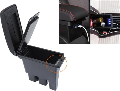 ya 5 8.10 Center Armrest Box Double Layer for Suzuki Jimny 2019-2023 JB64 JB74 Black 1PACK