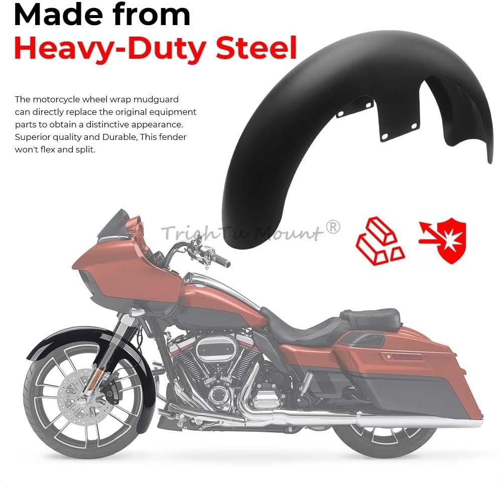 ya 7 8.24 baidi 19 inch Matte Black Wheel Wrap Front Fender for Harley CVO Road Street Glide