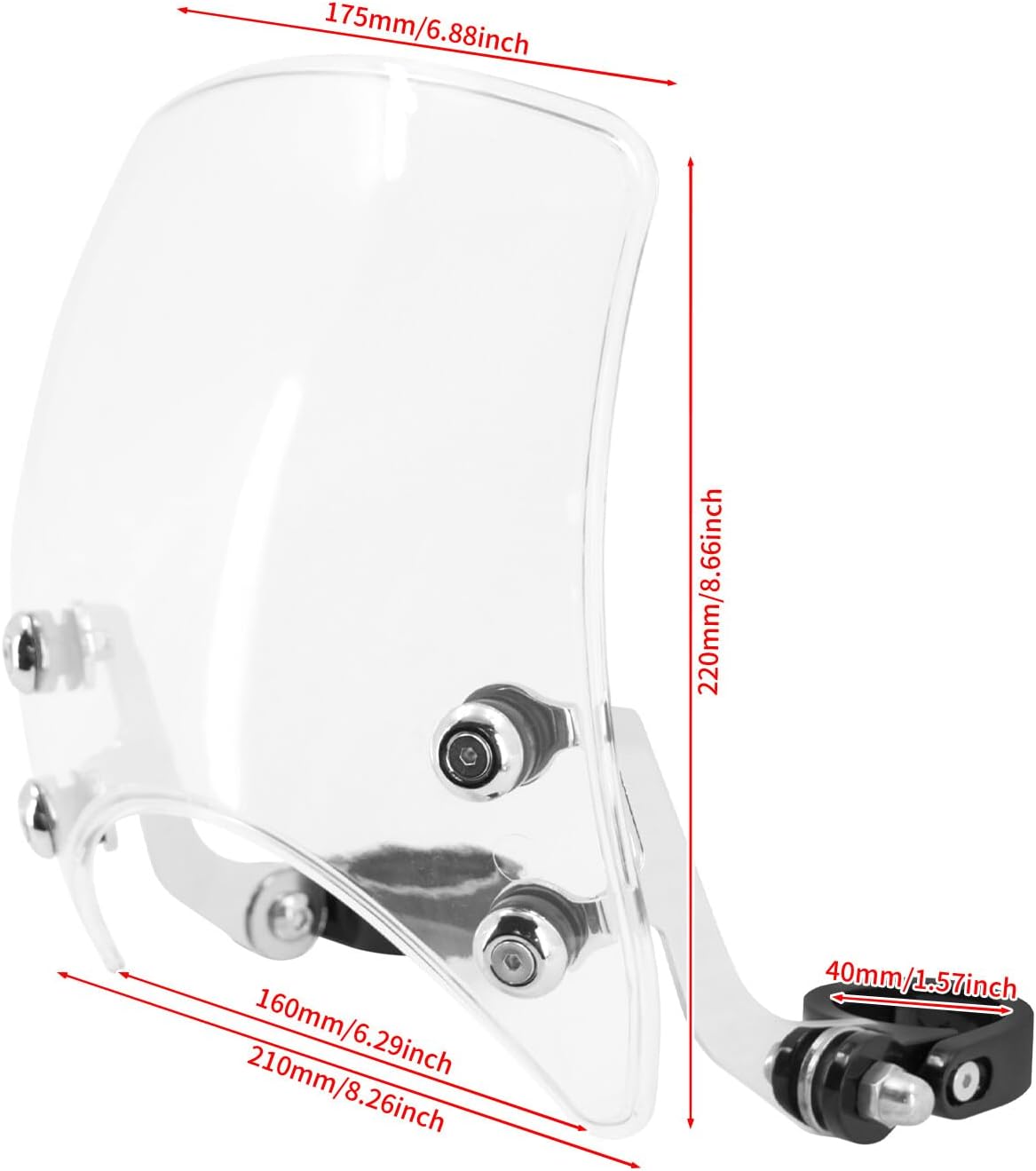 ya 7 8.24 baidi 39mm Windshield Clear Windscreen Fit for Harley Sportster XL 883 1200 2004-2022