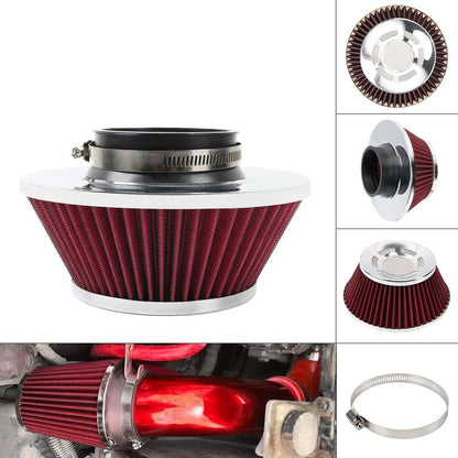 ya 13 9.15 baidi 3 76mm Mushroom Head High Flow Dry Air Filter Cold Air Intake Red Air Filter