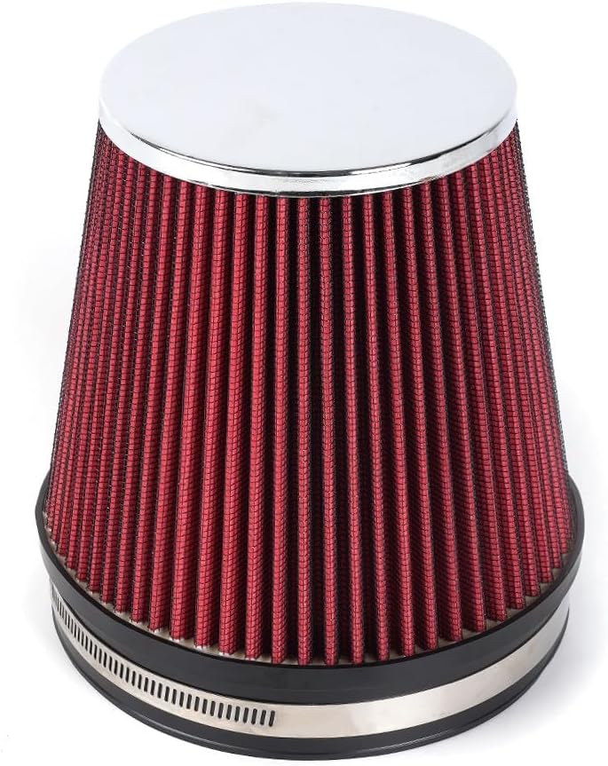 ya 13 9.15 baidi 6 inch 152mm Short High Flow Inlet Cone Dry Filter Cold Air Intake 7 Tall Red