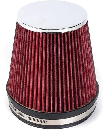 ya 13 9.15 baidi 6inch 152mm Red High Flow Inlet Cold Air Intake Cone Replacement Dry Air Filter