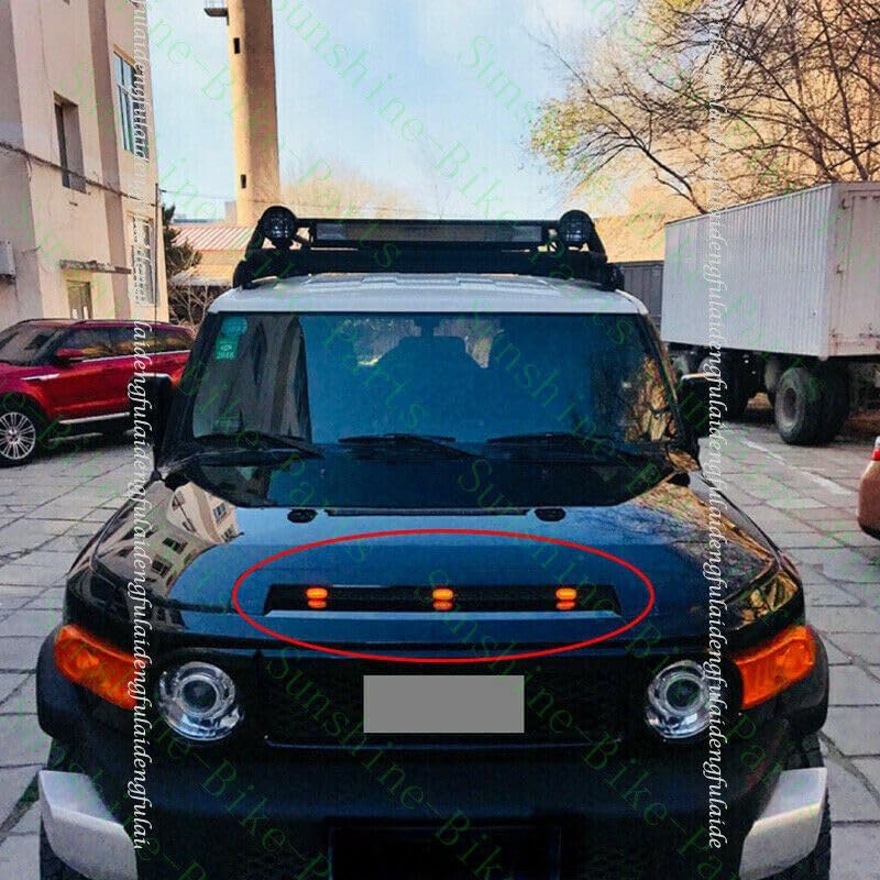 ya 4 8.10 Fit for Toyota FJ Cruiser 2007-21 Car Front Grille LED Light Raptor Style Grill