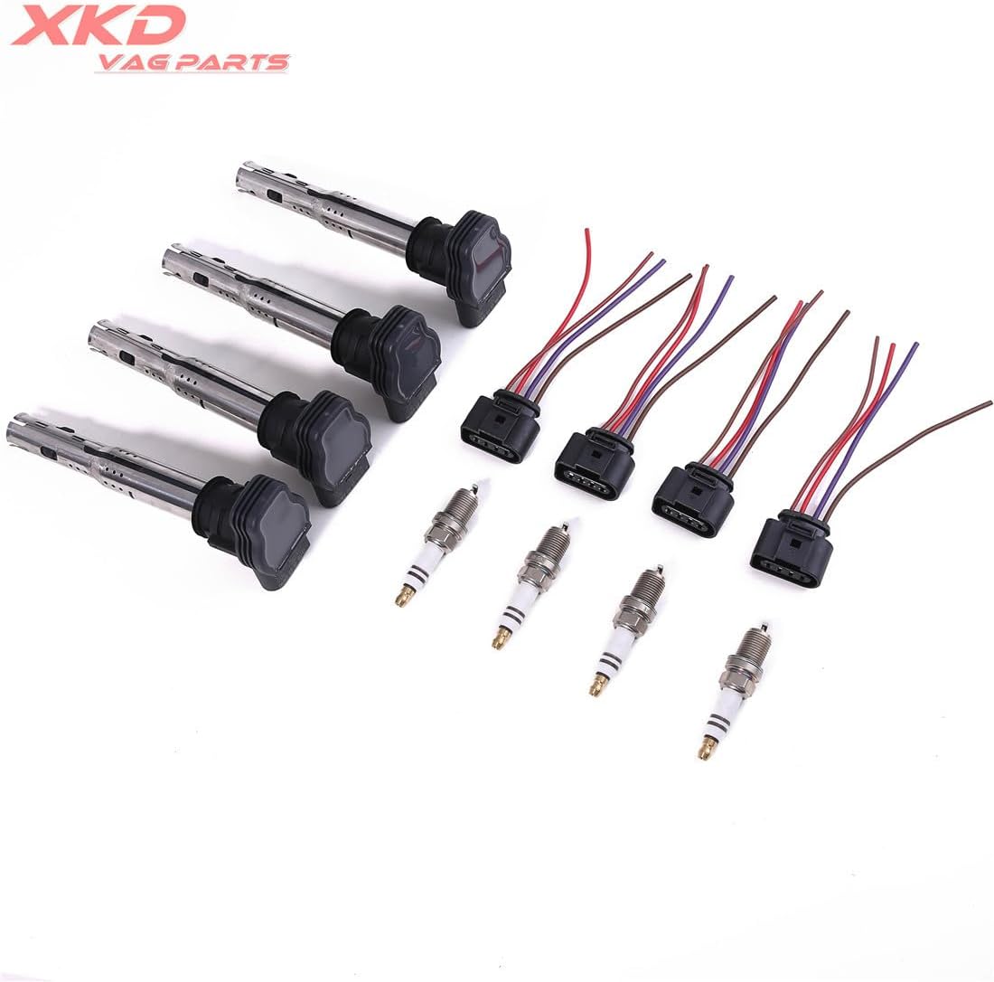 ya 9 10.24 4X 1.8T 2.0T Ignition Coil Spark plug Kit Fit for VW CC for Golf for Passat for Audi A4 A6