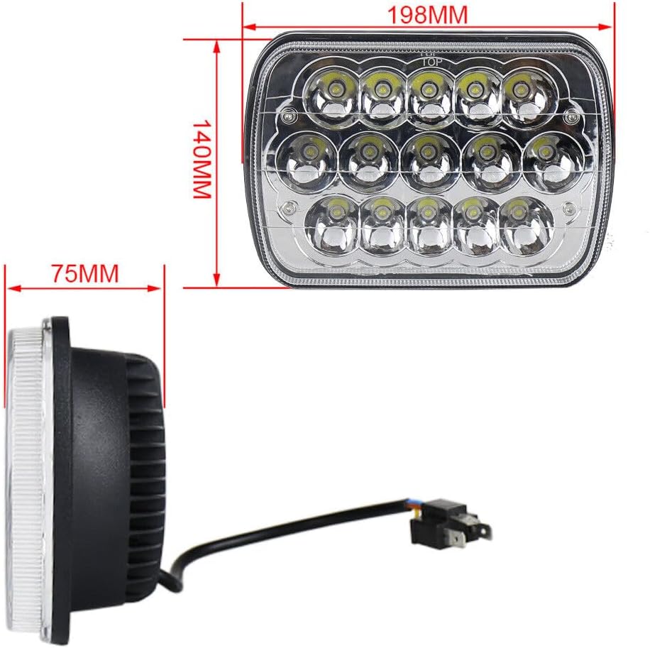 ya 7 8.24 baidi LED Headlight H6054 Bulb High/Low Sealed Beam for Chevrolet S10 Sonoma Truck 2pcs IP67